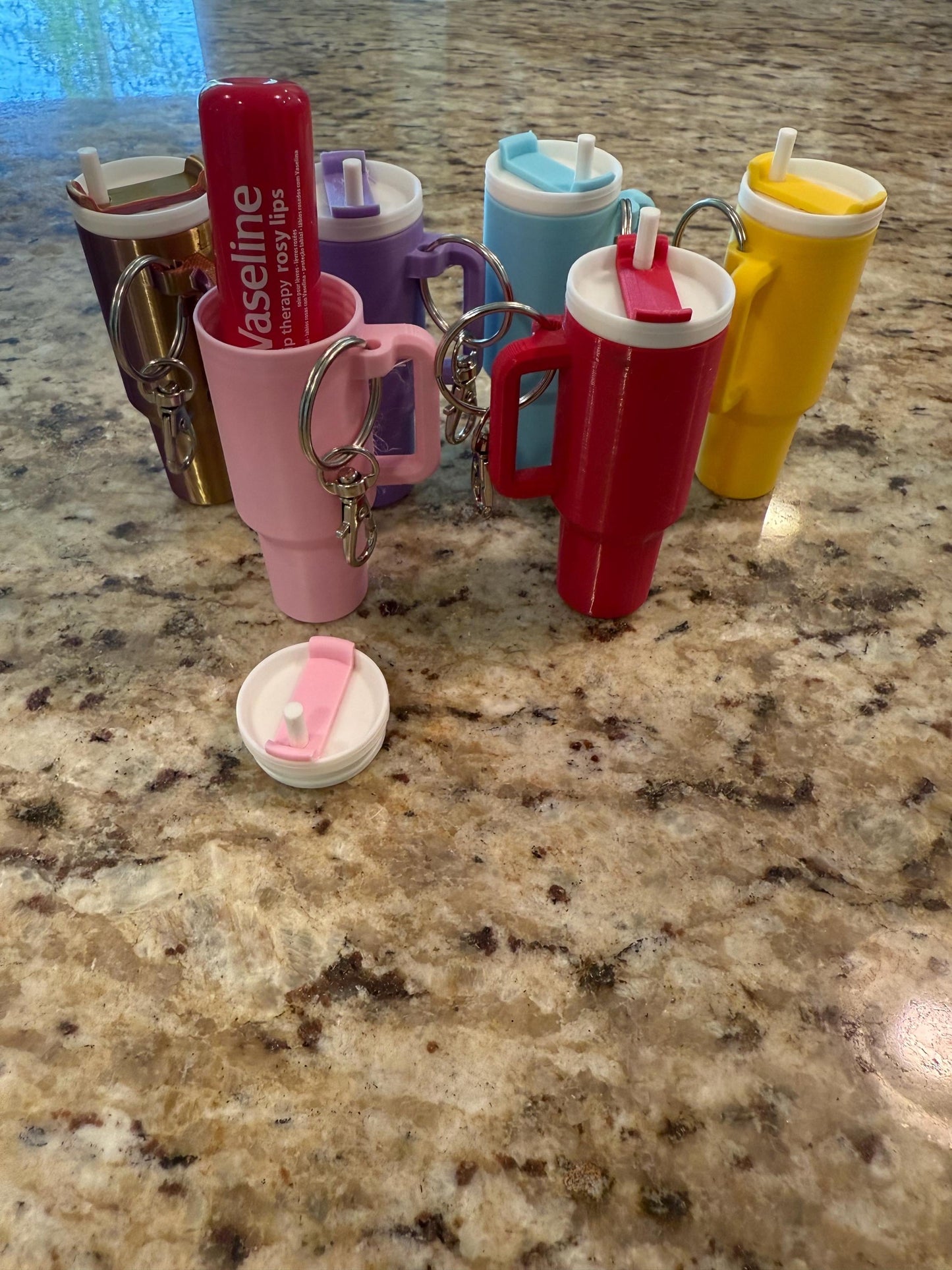 Mini Tumbler Keychain โ Chapstick, Pill, or Small Item Holder | Cute & Functional PLA Storage Accessory