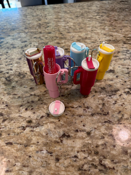 Mini Tumbler Keychain – Chapstick, Pill, or Small Item Holder | Cute & Functional PLA Storage Accessory
