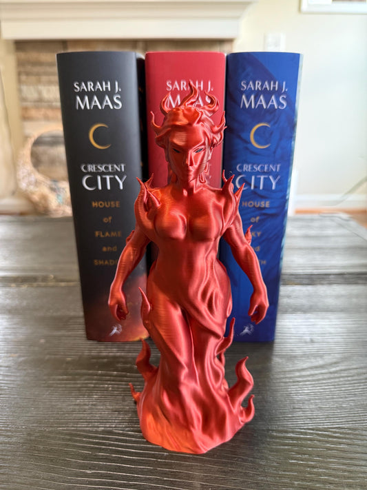 Lehabah Statue | Crescent City Inspired 3D Print | Sarah J. Maas Book Decor | Fire Sprite Figurine | Fantasy Shelf Display