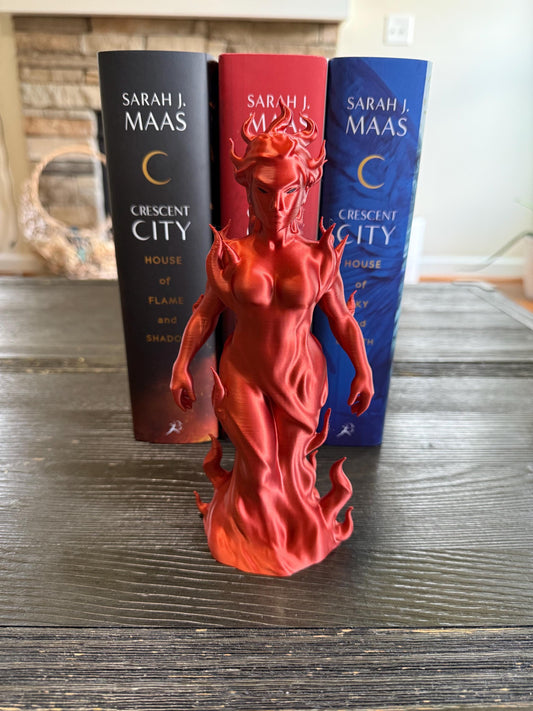 Lehabah Statue | Crescent City Inspired 3D Print | Sarah J. Maas Book Decor | Fire Sprite Figurine | Fantasy Shelf Display