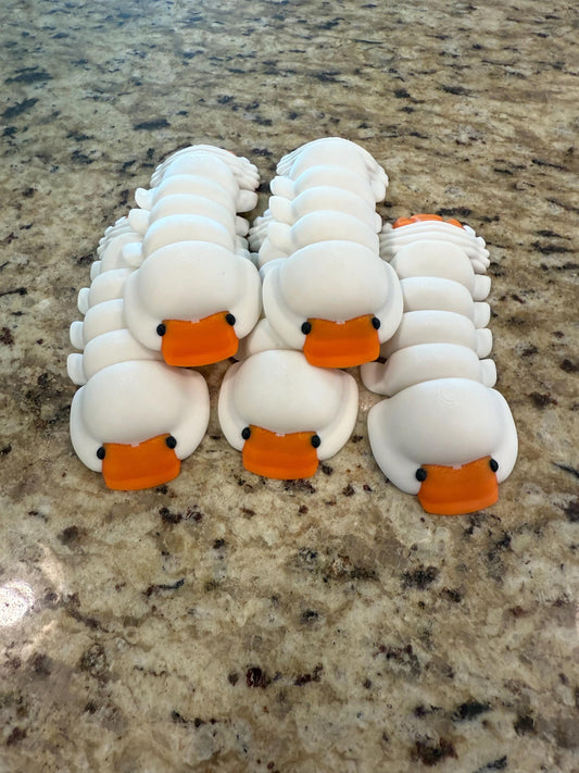Cute White & Orange Articulated Isopod – 3D Printed Insect Fidget Toy | Poseable Bug Gift | Pocket-Sized Critter